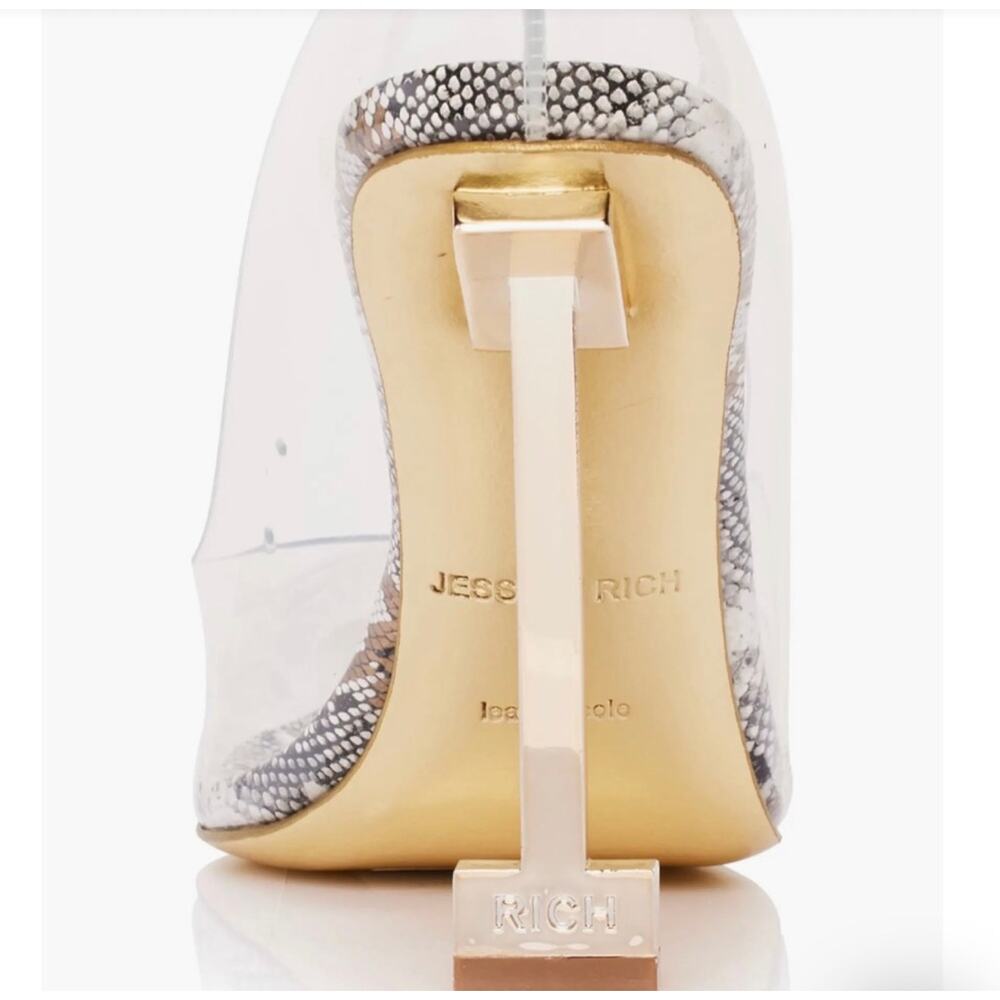 New Jessica Rich so fancy clear gold snake print heels sz 35 - Picture 3 of 12